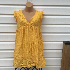 MISSSPARKLING YELLOW EYELET SUNDRESS SIZE SMALL